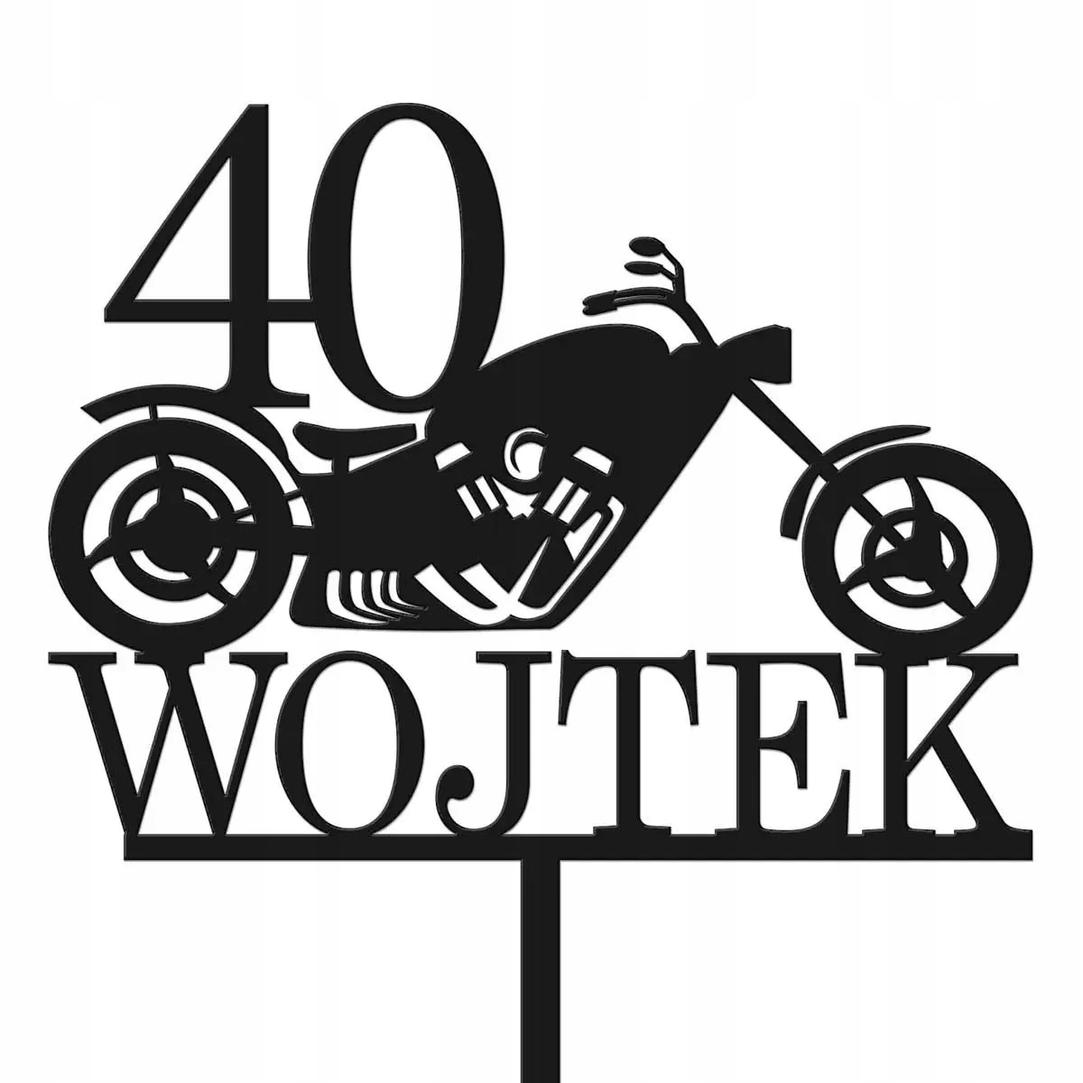 

Topper Napis Na Tort Chopper Urodziny Dekor Czarny