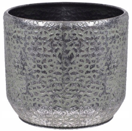 DONICA OSŁONKA DONICZKA METALOWA SREBRNA L