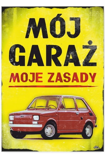 

Dekoracja Prl Plakat Metal Blacha Garaż Metal Auto