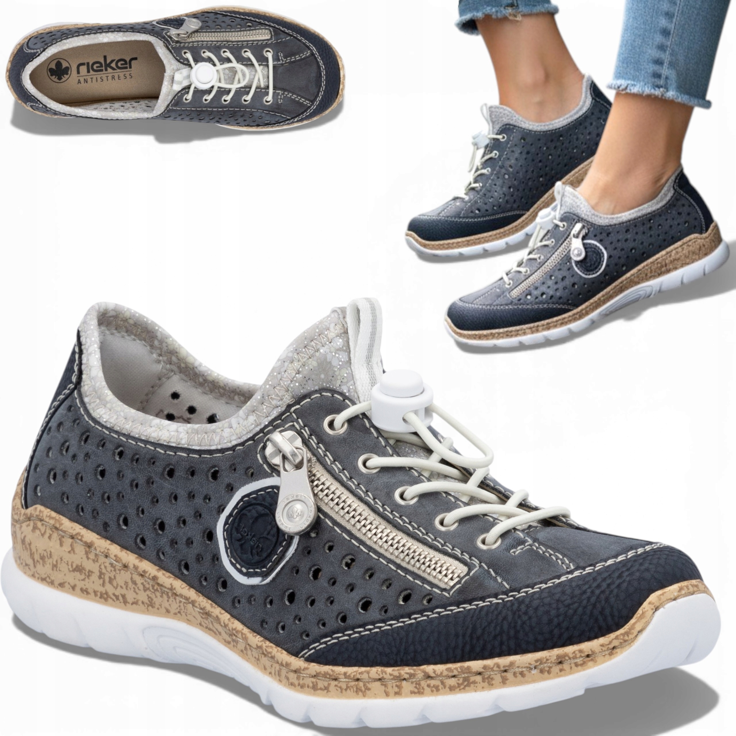 Dámské tenisky Rieker 40 Sportovní Pohodlné Nazouvací Prodyšné Jarní