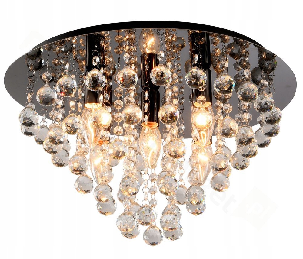 Stropná lampa s okrúhlou základňou v tvare tvar London Crystal E14