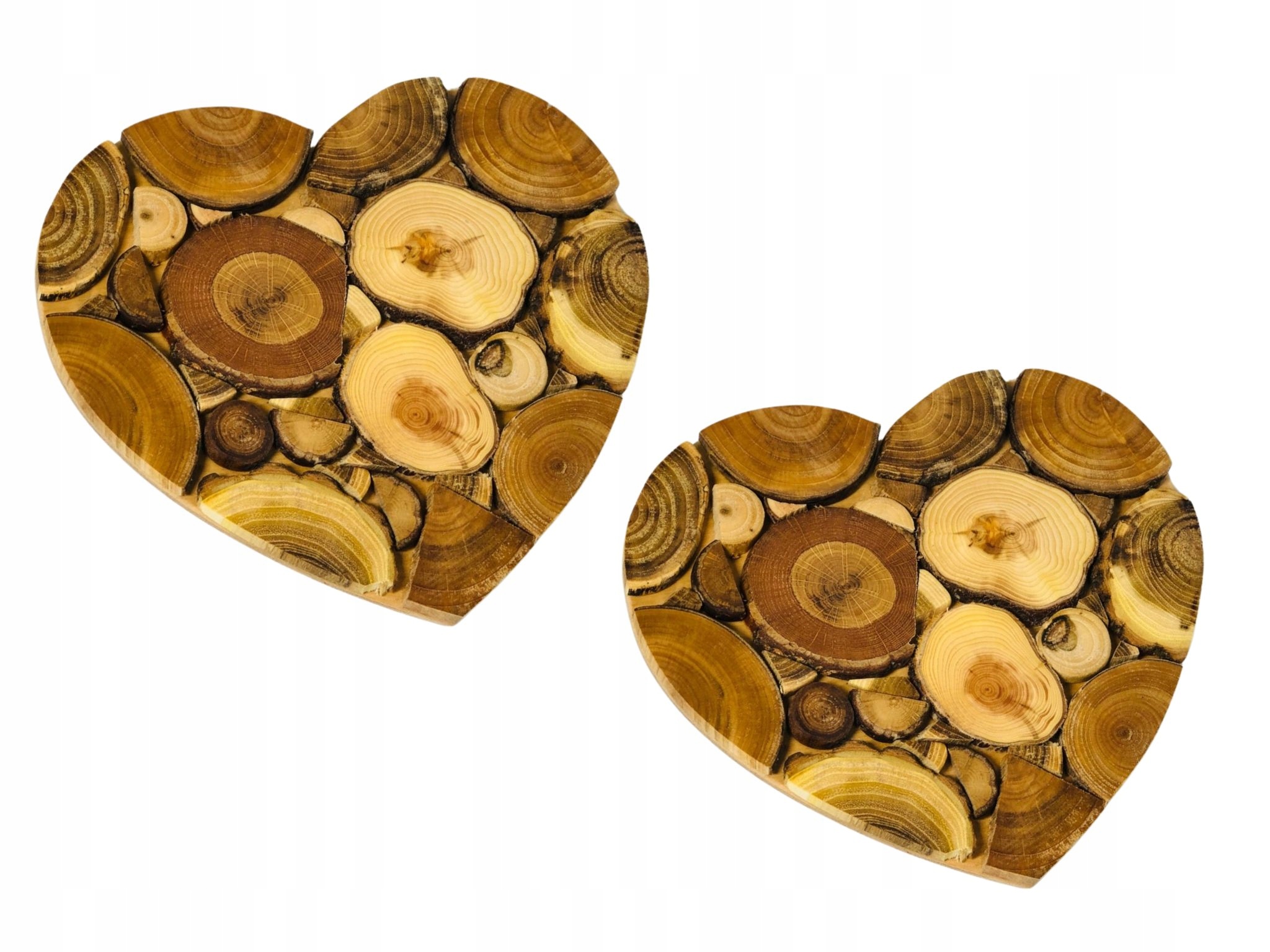 Podkładki pod garnek 2szt SERCE plaster drewna
