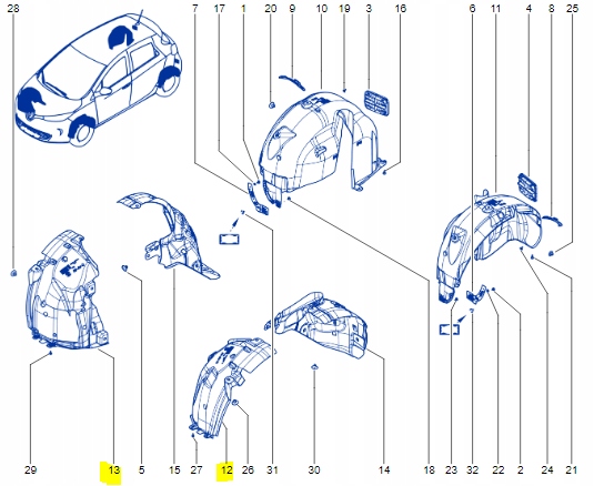 NADKOLE LEWY PRAWY PRZÓD RENAULT ZOE LIFT 19-