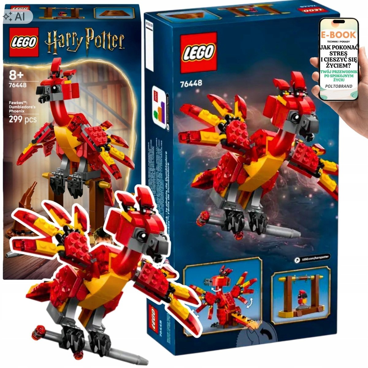 Lego Klocki Harry Potter Fawkes Feniks Dla Dziecka EBOOK-1