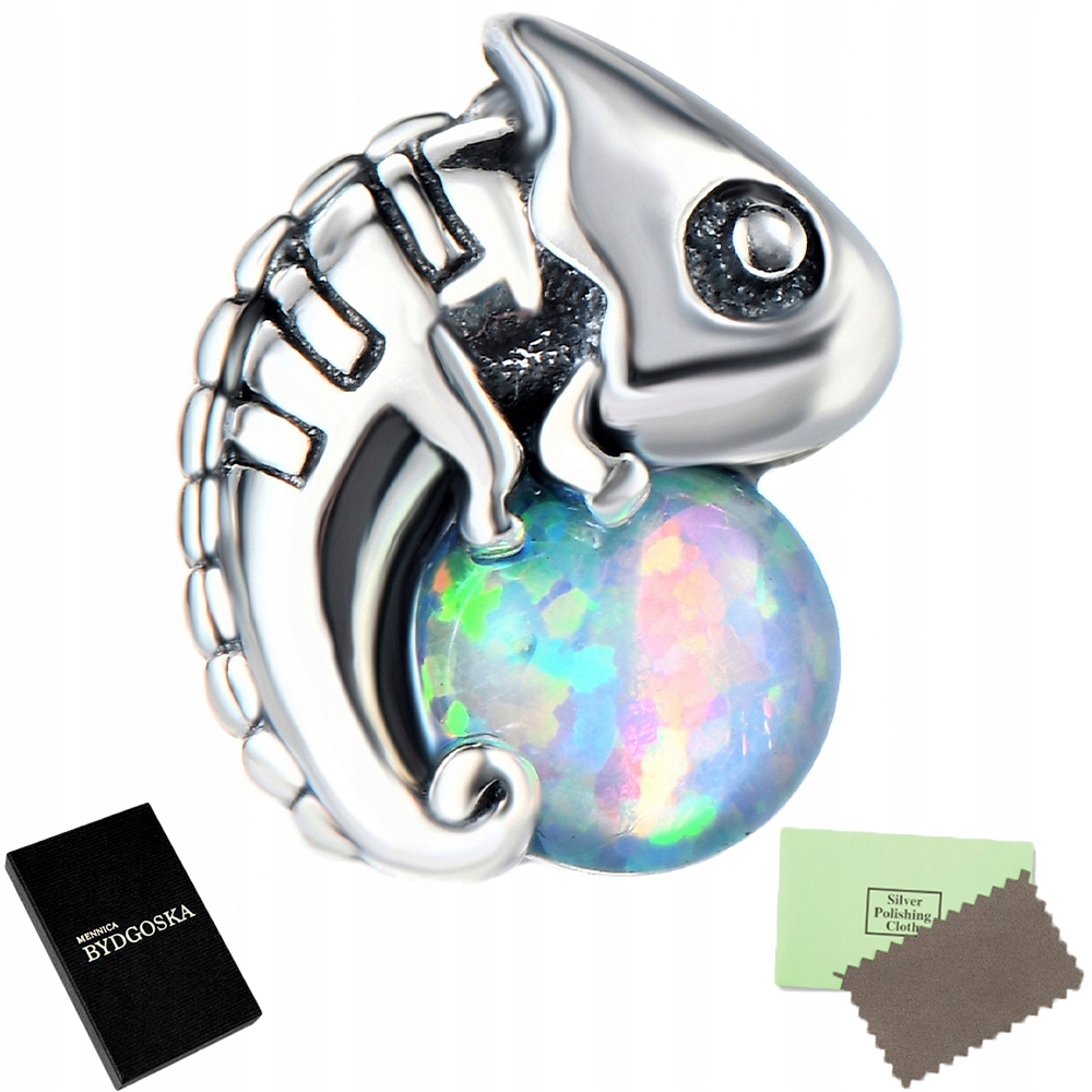 

Charms Kameleon Zawieszka Srebrna Gekon Beads 925