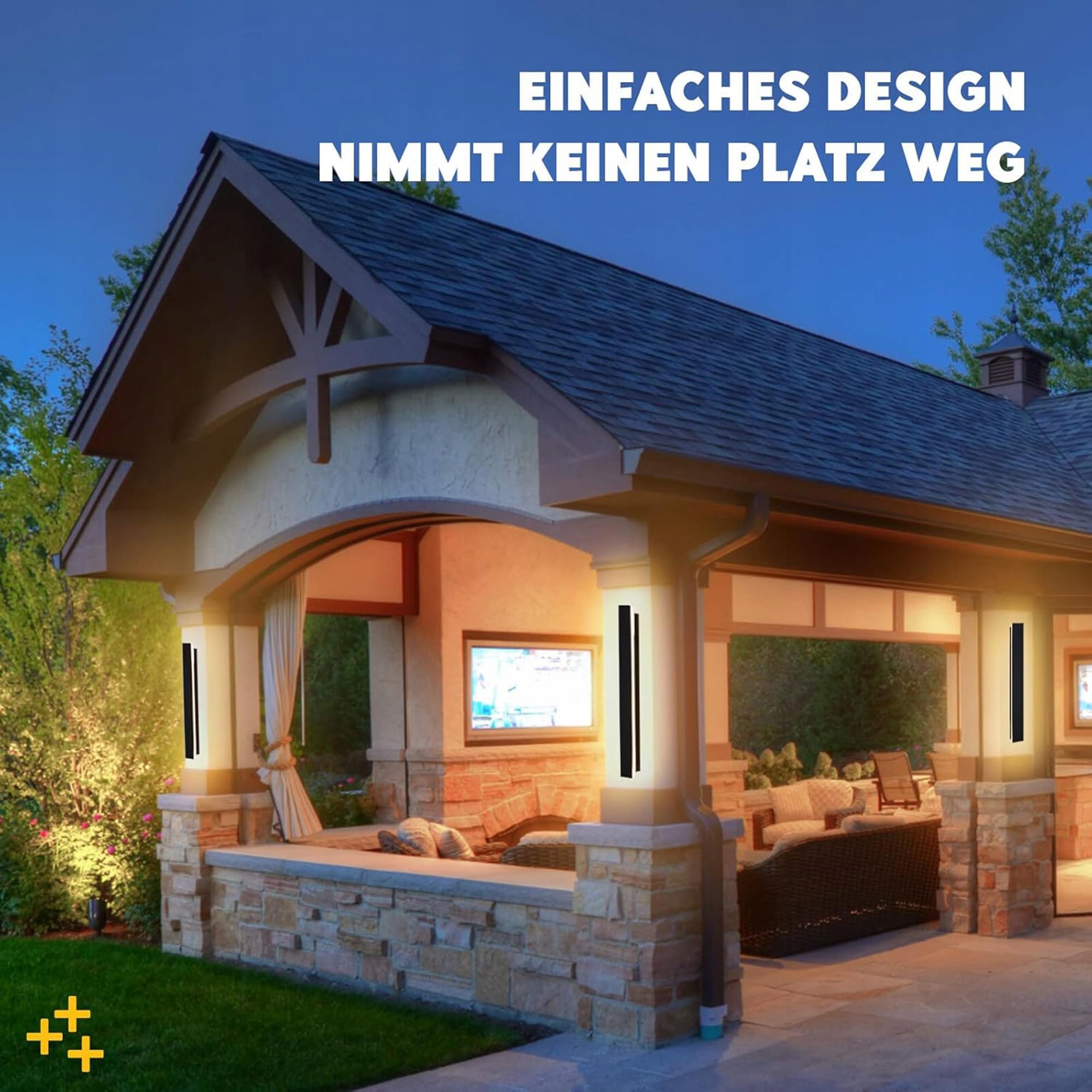LED Ścienna Lampa Zewnetrzna Wewnetrzna IP67 Czarna 7W 30x5cm — miniatura 8