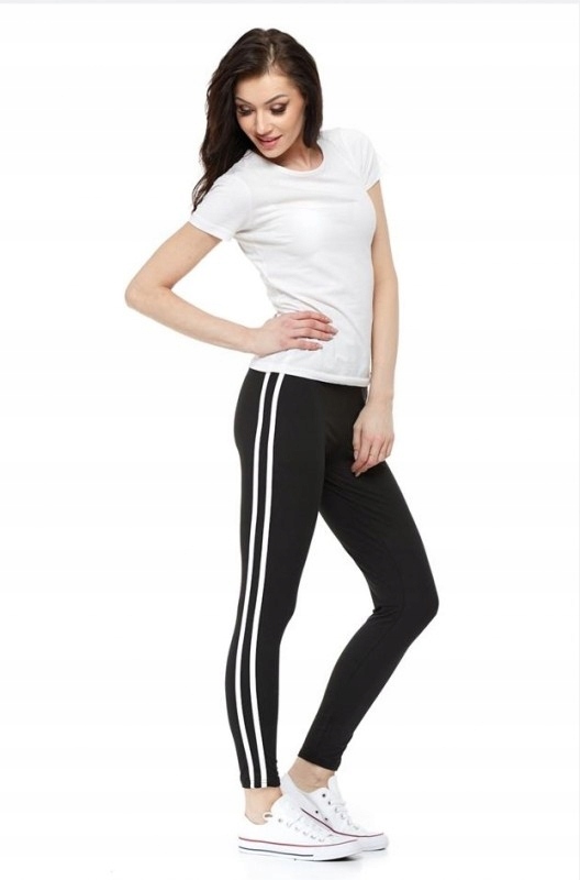 

Legginsy damskie z lampasami czarne Moraj r. L/XL