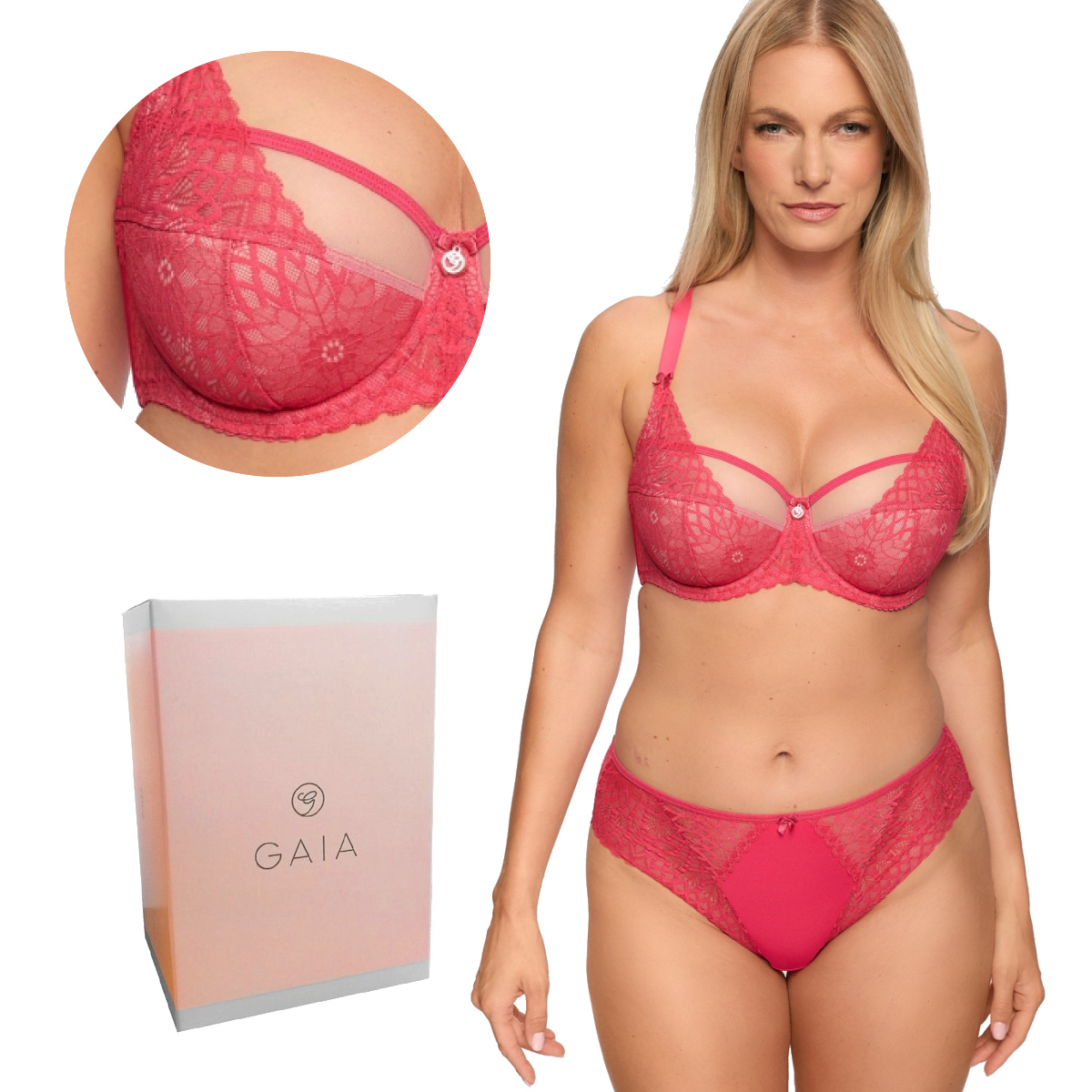Podprsenka s krajkou Semi-Soft Clementine 1292 polovyztužená korálová 65F