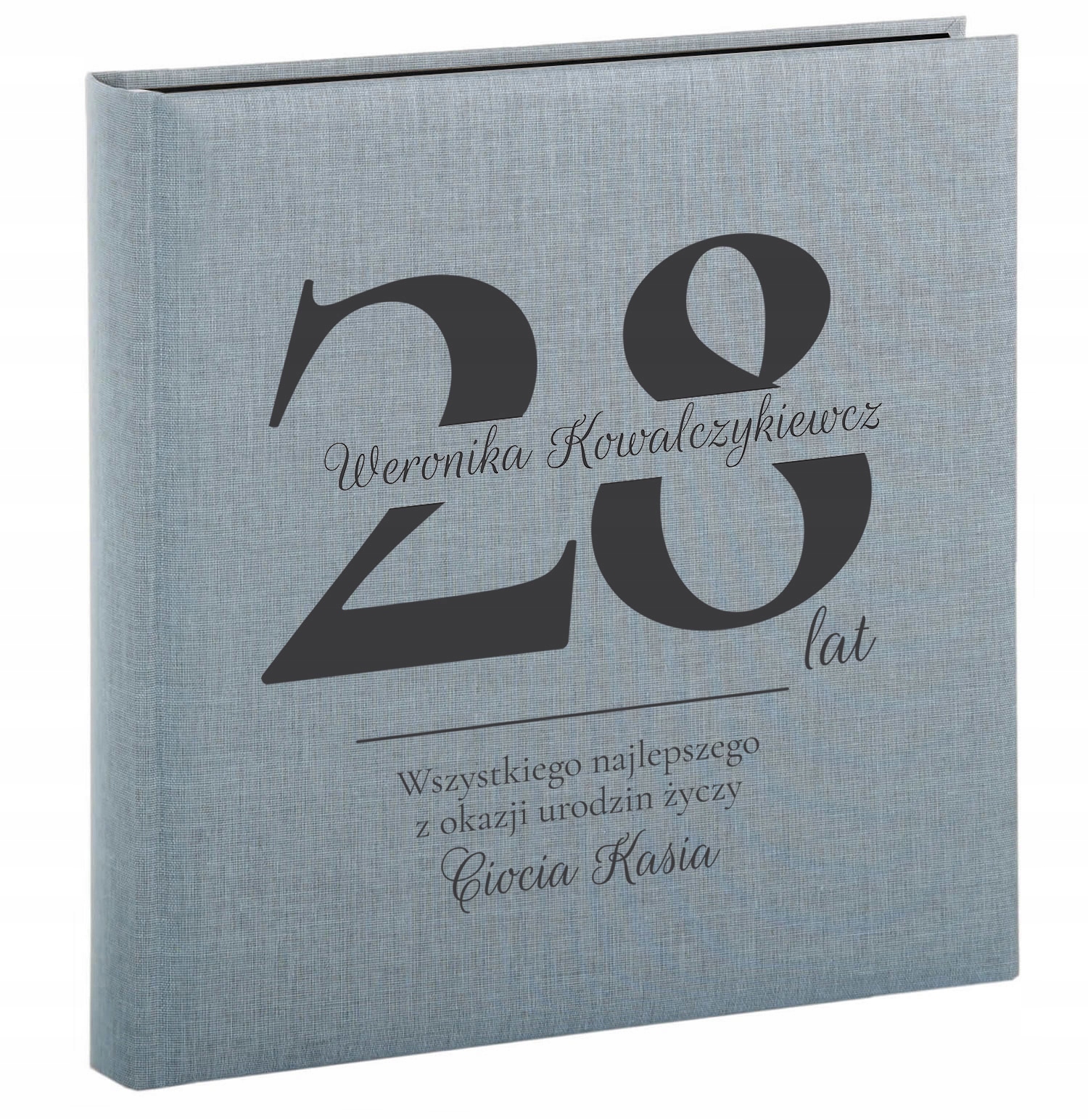 Lniany album zdjęcia Personalizowany urodziny 18 20 30 40 50 60 70