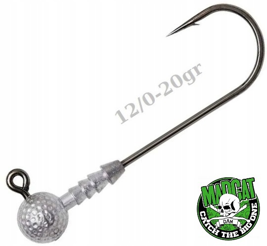 Mocna Główka Jigowa Do Łowienia Sumów Madcat Golf Ball Hook 12/0 20gr.