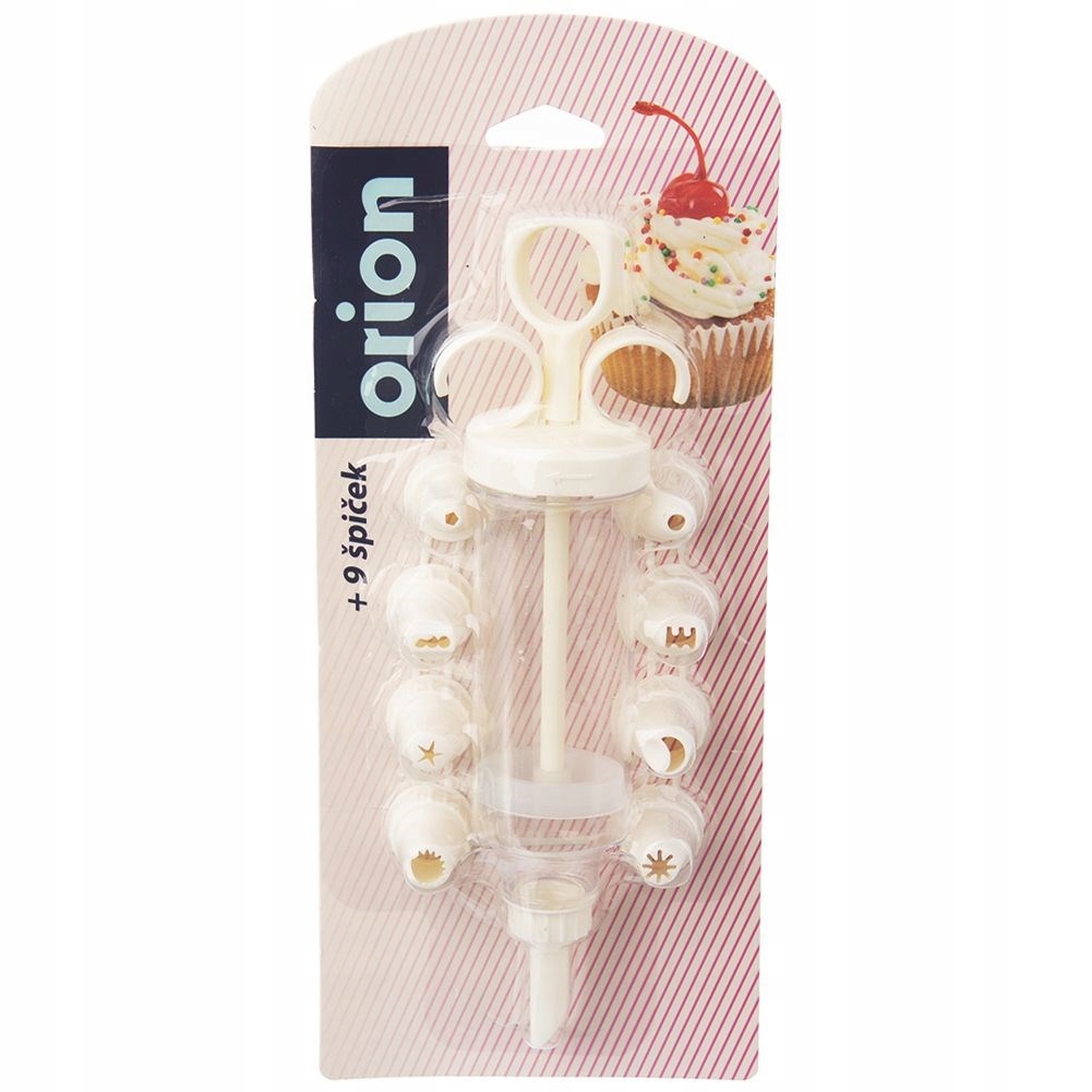 Strzykawka DEKORATOR szpryca do kremu ciast tortów deserów + końcówki Waga produktu z opakowaniem jednostkowym 0.08 kg