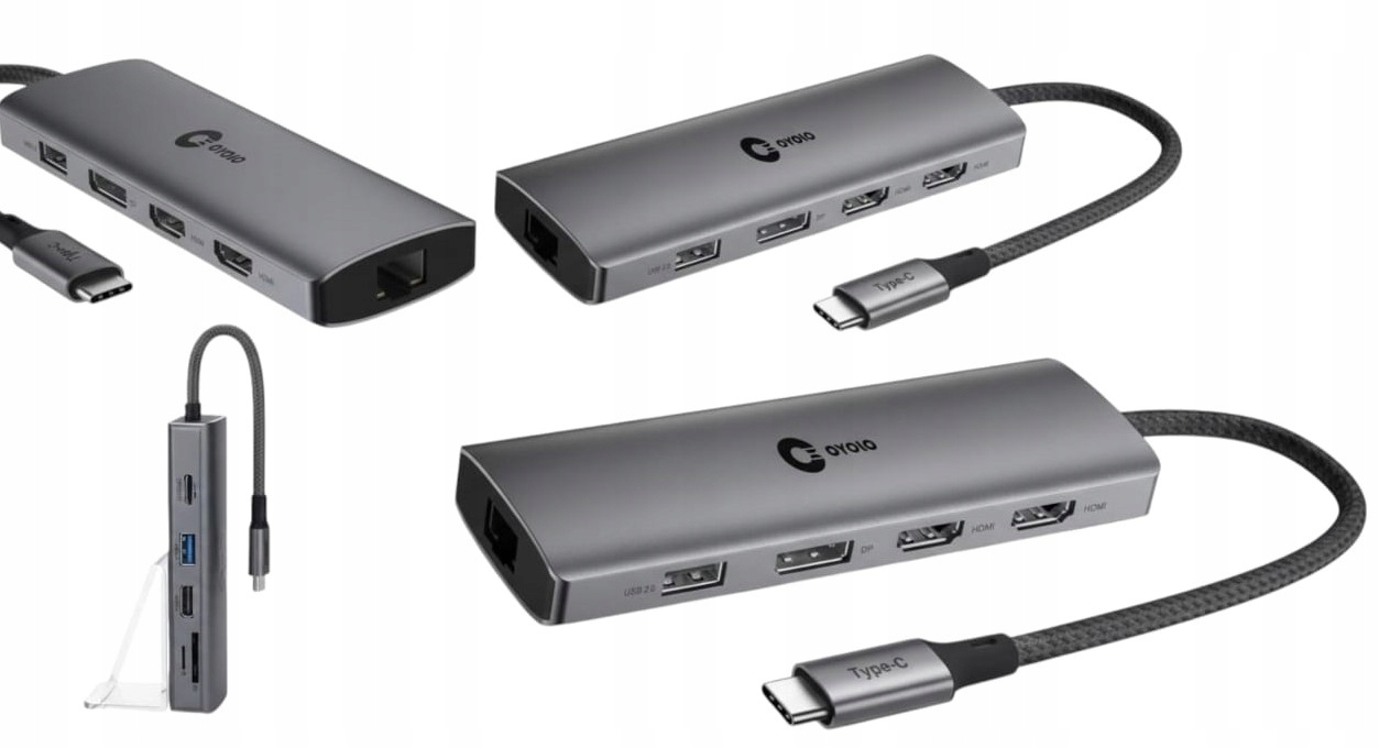 Usb-c Hub Dream Machines Více portů a nabíjení jedním kabelem 2 monitory