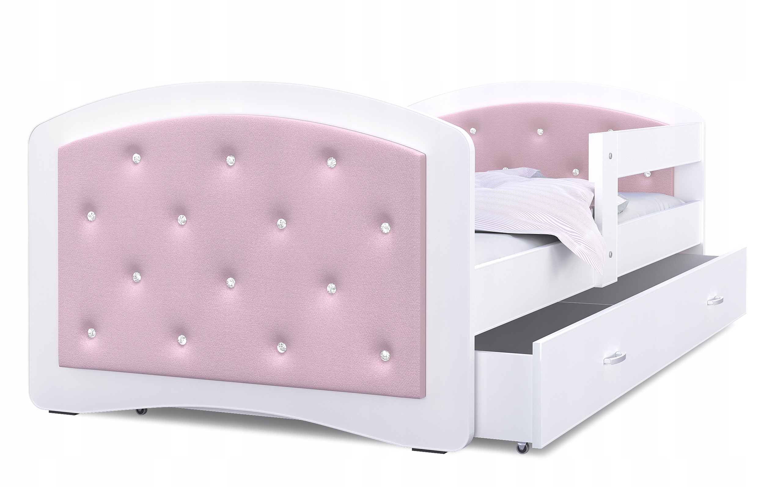

Łóżko tapicerowane 160x80 szuflada materac Megi