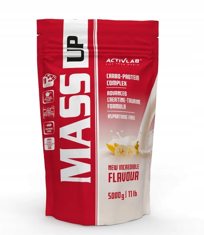 Activlab Mass Up Gainer 5000 g Banana Svalová hmota Doplněk Stravy Gainer Síla