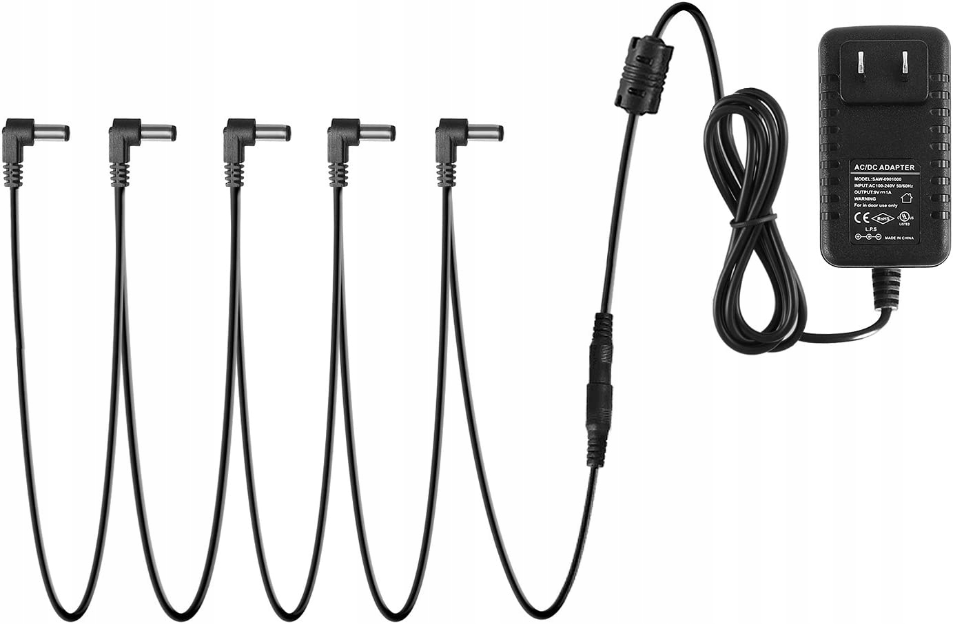 Adapter Do Pedałów Gitara 5 Wyjść Zasilacz Donner