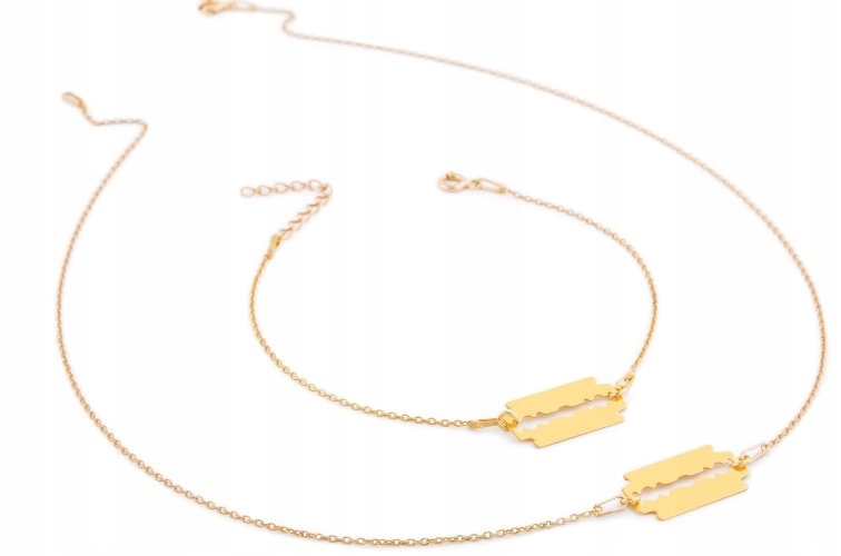 

Komplet naszyjnik bransoletka Żyletka srebro 925