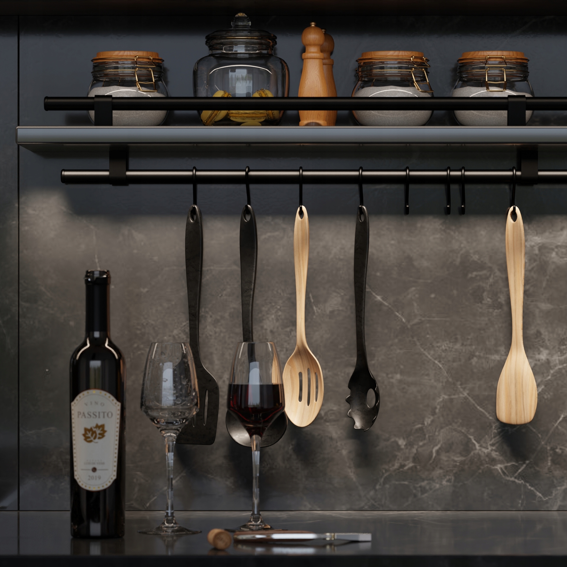 HACZYKI HAK DO RELINGU KUCHENNEGO ZAWIESZKI fi 16 mm TWIST CZARNY MAT EAN (GTIN) 5905326752396