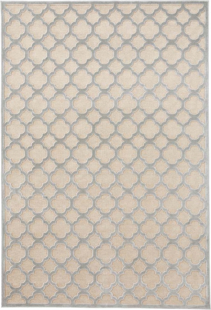 Krémový 3D koberec z viskózy 120 x 170 cm