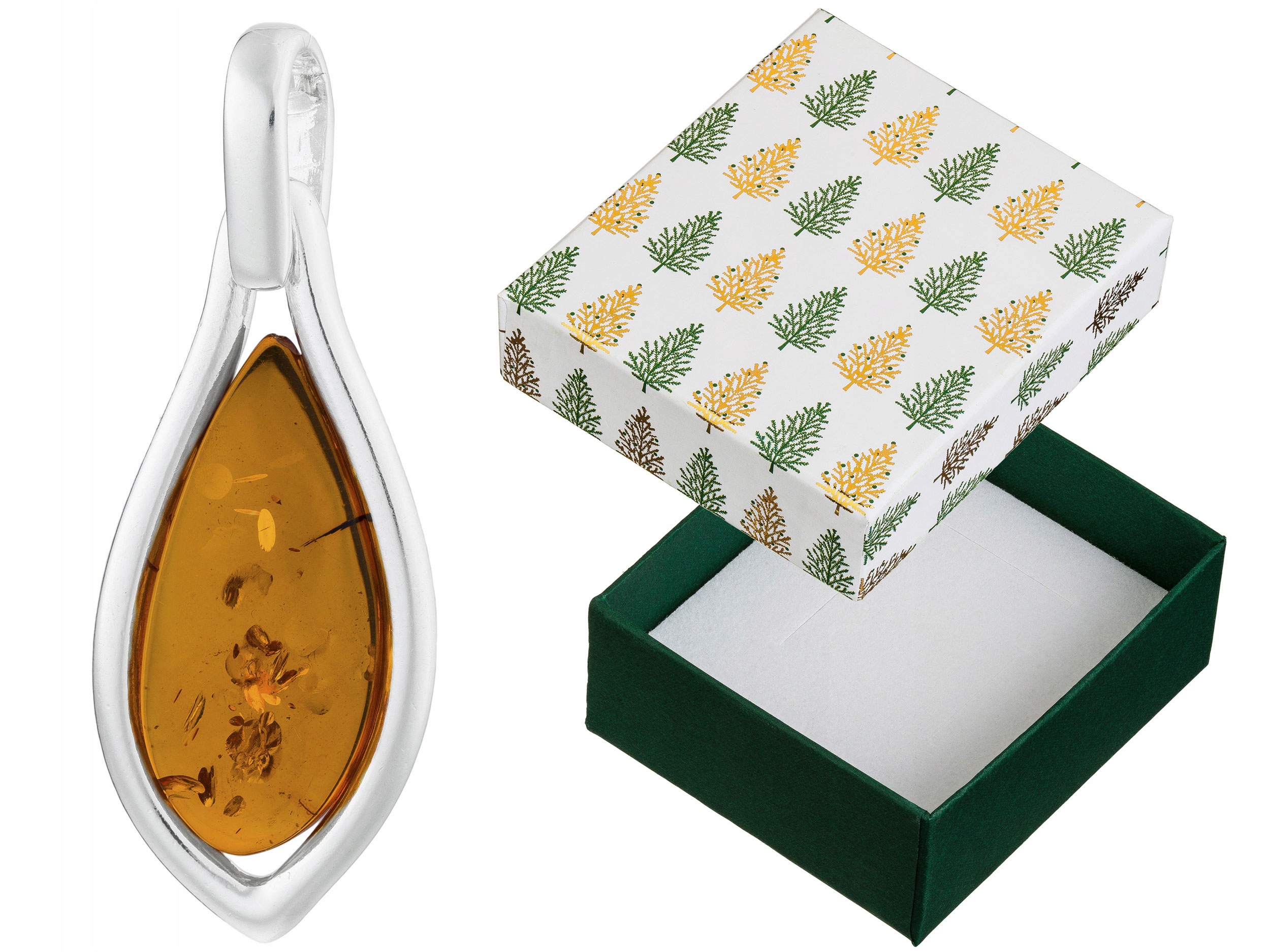 Velký stříbrný přívěsek Unikát s jantarem Ručně vyrobený stříbrný přívěsek