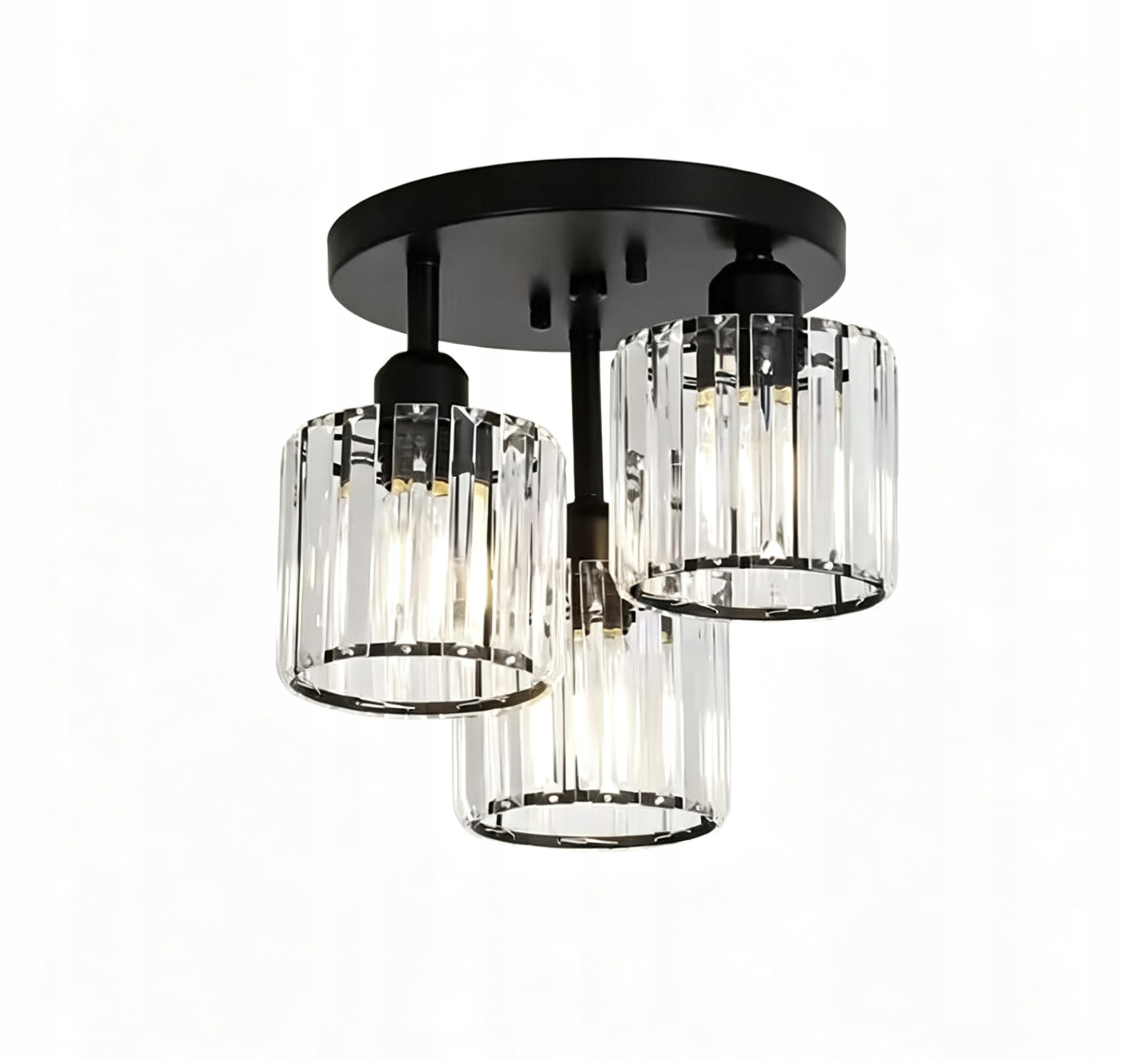 Kryštálová stropná lampa 3xE27 čierna stropné svietidlo glamour moderná 25 cm