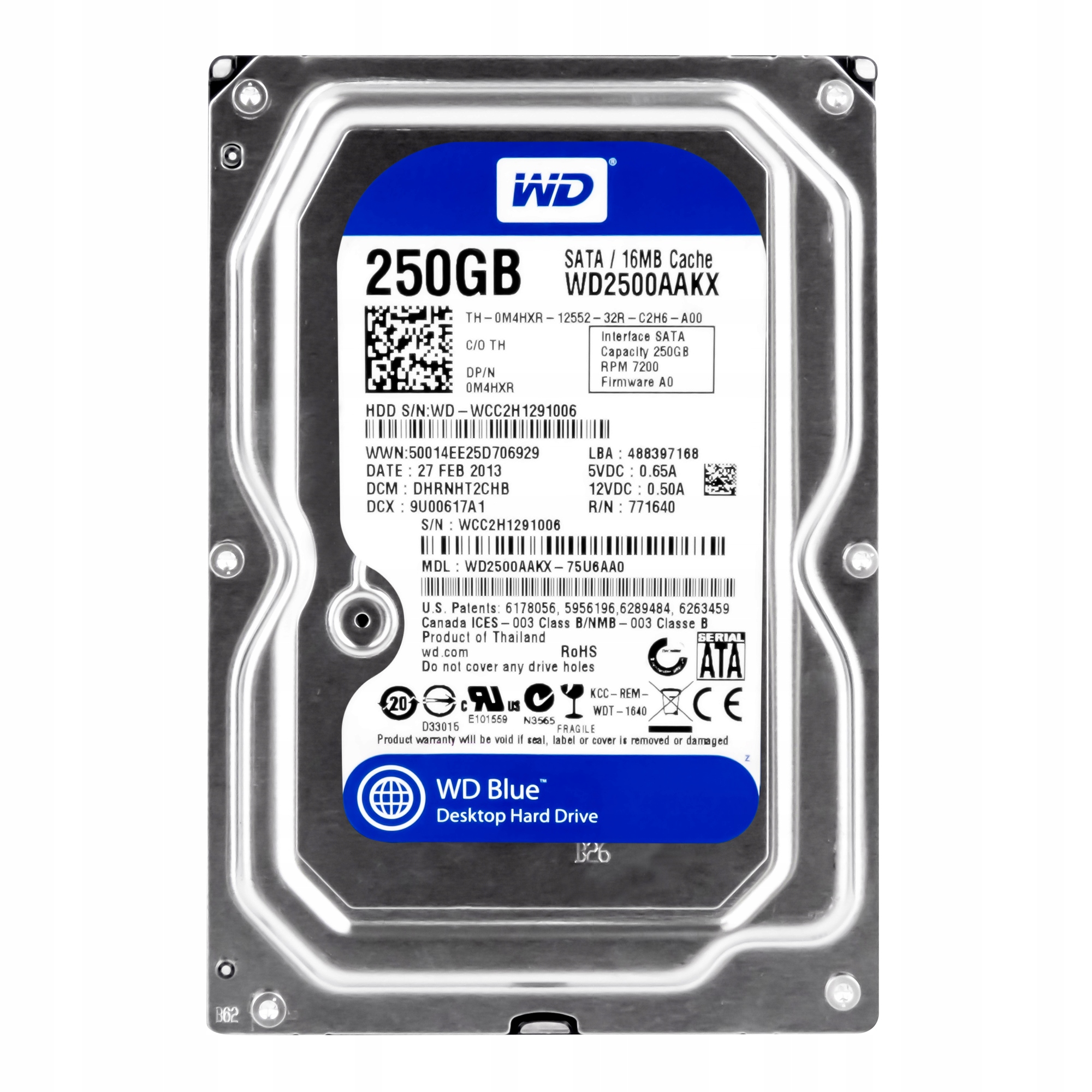 Dell 0M4HXR 250GB 7.2K Sata III 3.5'' WD2500AAKX