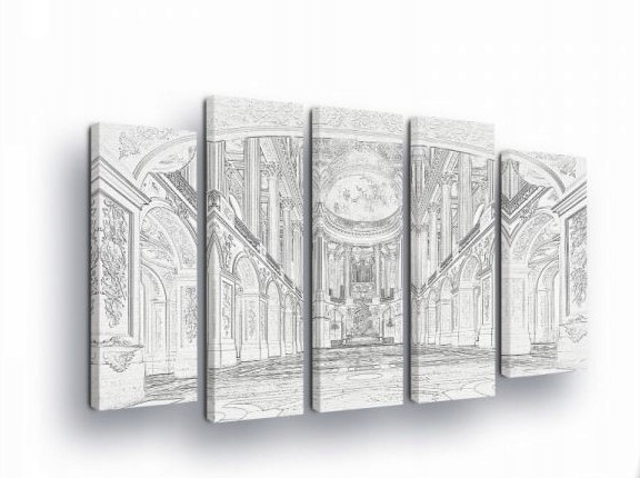 Obraz 150x100 Architektonický náčrt Palác Versailles Klasicizmus