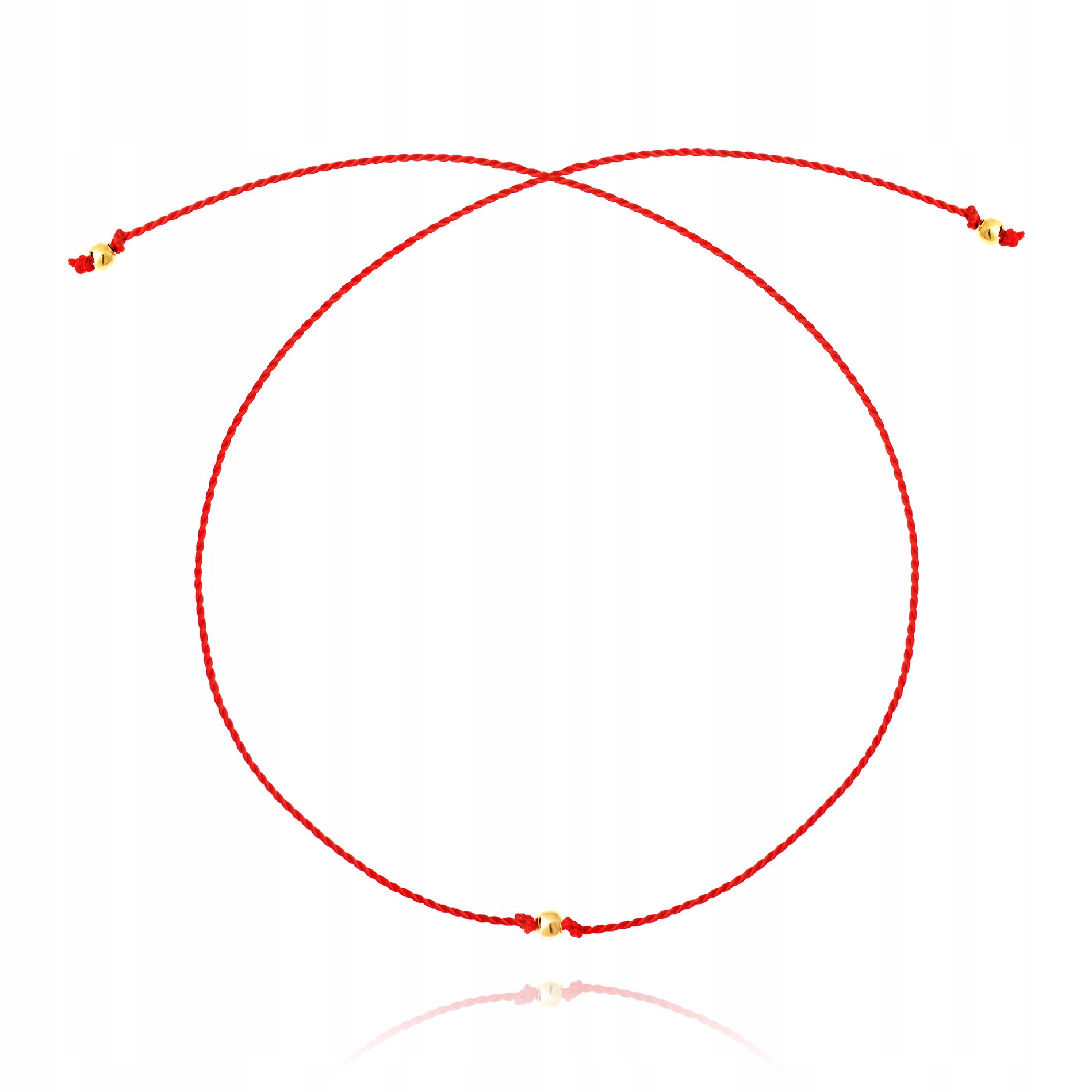 Bransoletka Szczęścia Czerwona Nitka Złoto 585