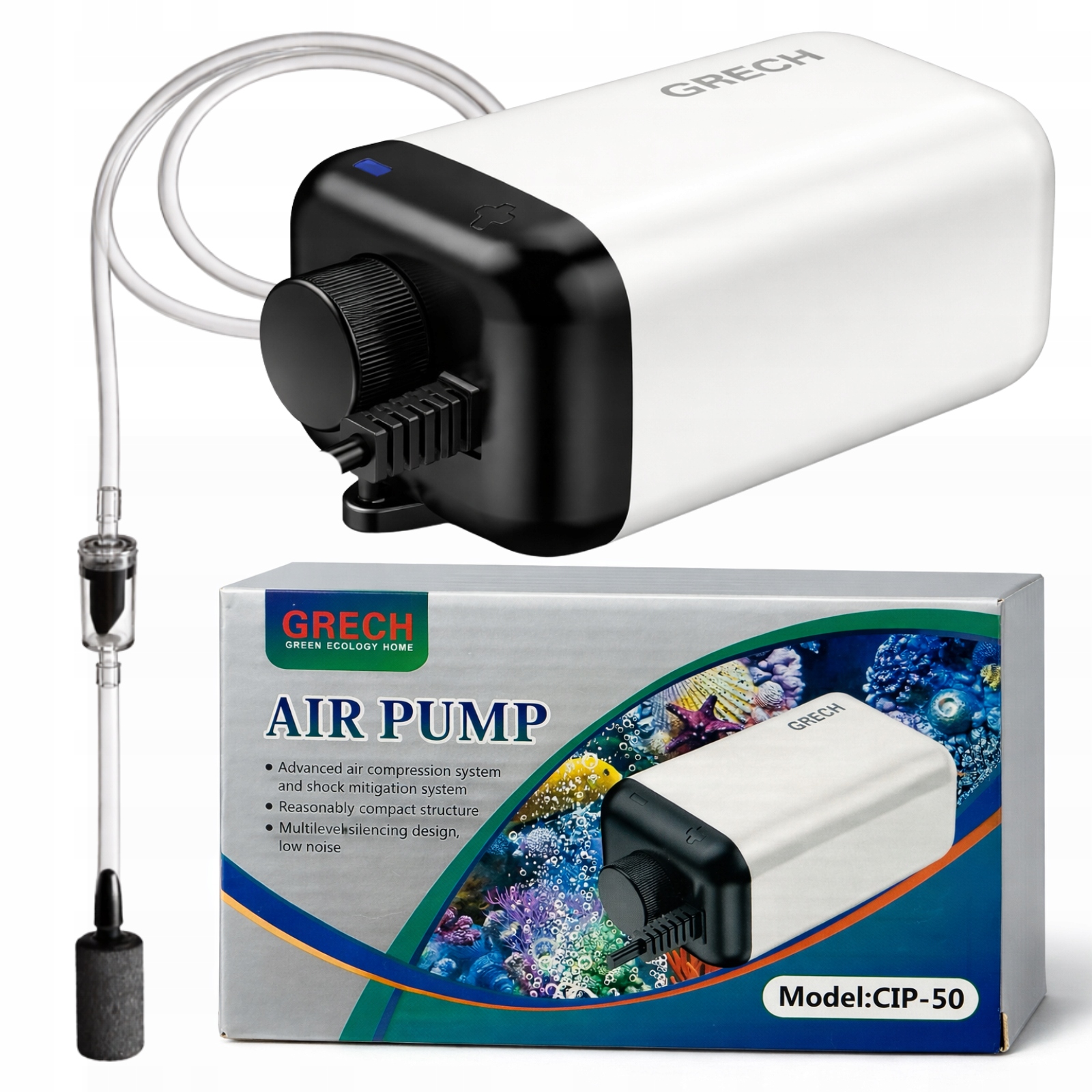 Provzdušňovač do akvária s Regulací akvarijní pumpa 3W 90L/h Set