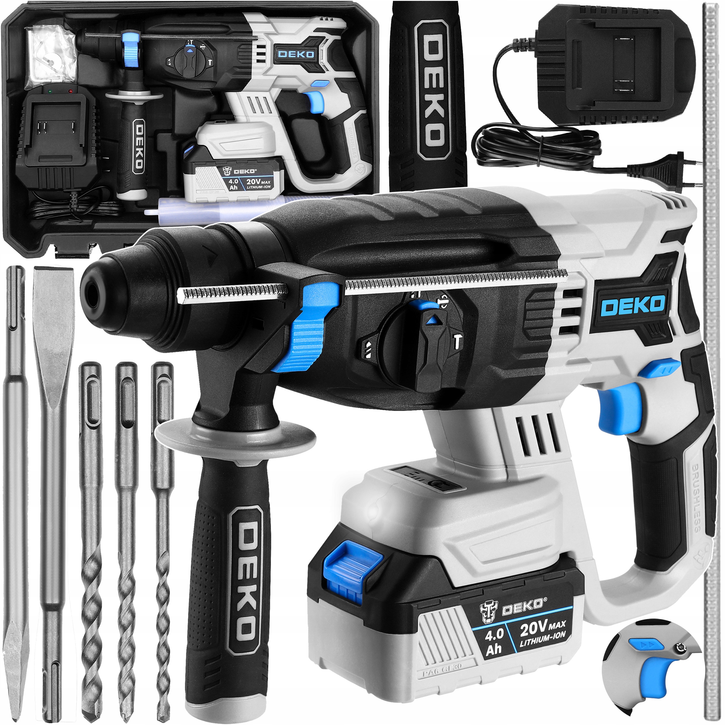 MŁOT UDAROWY MŁOTOWIERTARKA AKUMULATOROWA UDAR SDS+ AKU WIERTŁA DEKO 3J