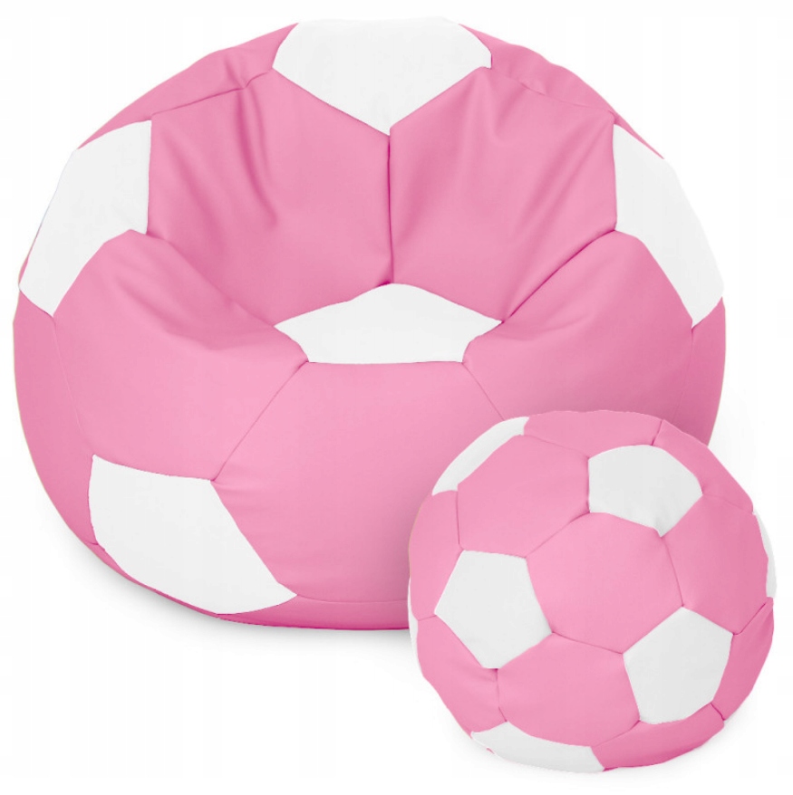 Taburetka kreslo sako futbalová lopta do detskej izby 100 cm, farba ružovo-biela