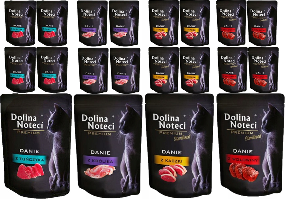 Levně Mokré krmivo pro kočky Dolina Noteci Premium MIX 20x85 g Jídlo 4 příchutě