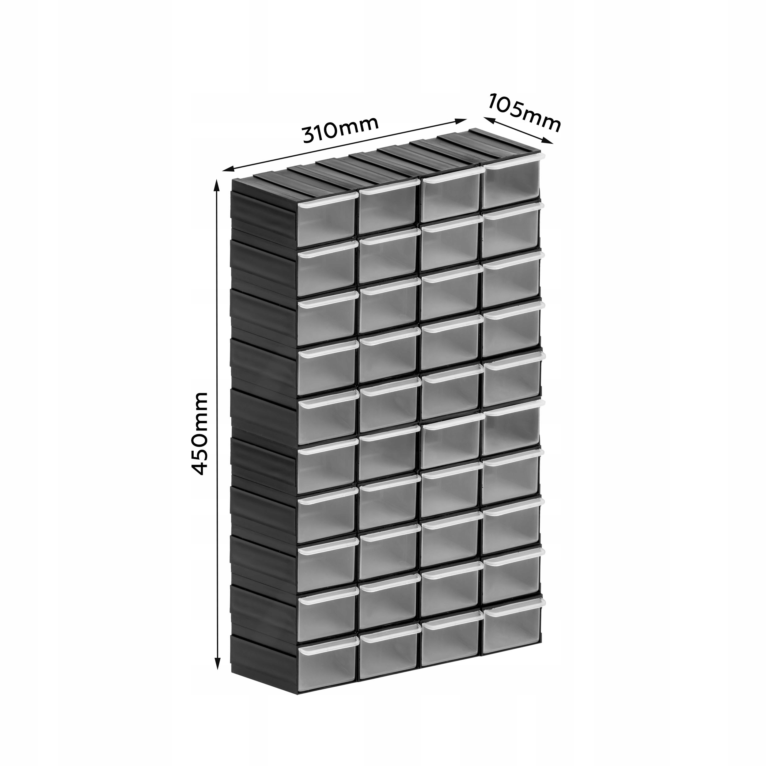 Szufladki narzędziowe organizer moduł 40szt 31x45 Wysokość produktu 45 cm