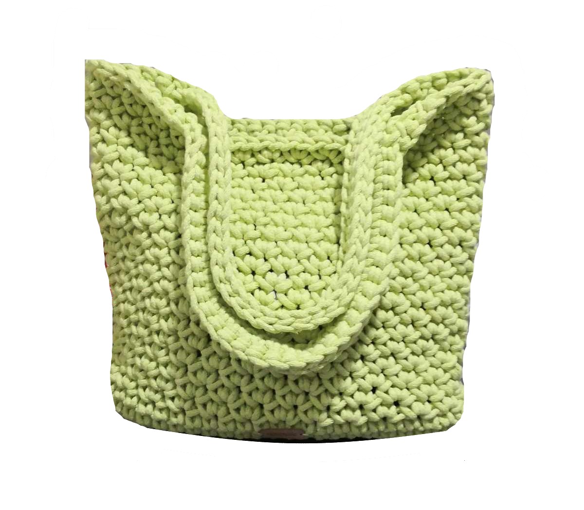 Kabelka ze šňůrky s wew kapsou,zapínání lime