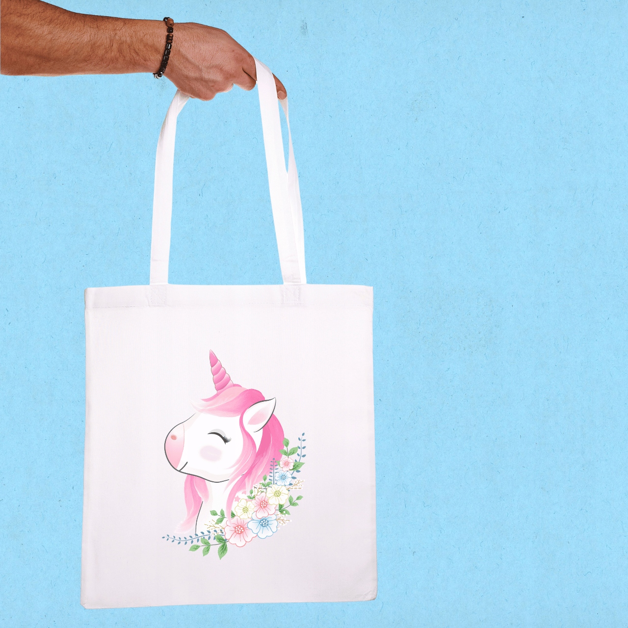 TORBA bawełniana z nadrukiem JEDNOROŻEC 38x42cm siatka zakupy eko torebka Kod producenta bawełna z nadrukiem