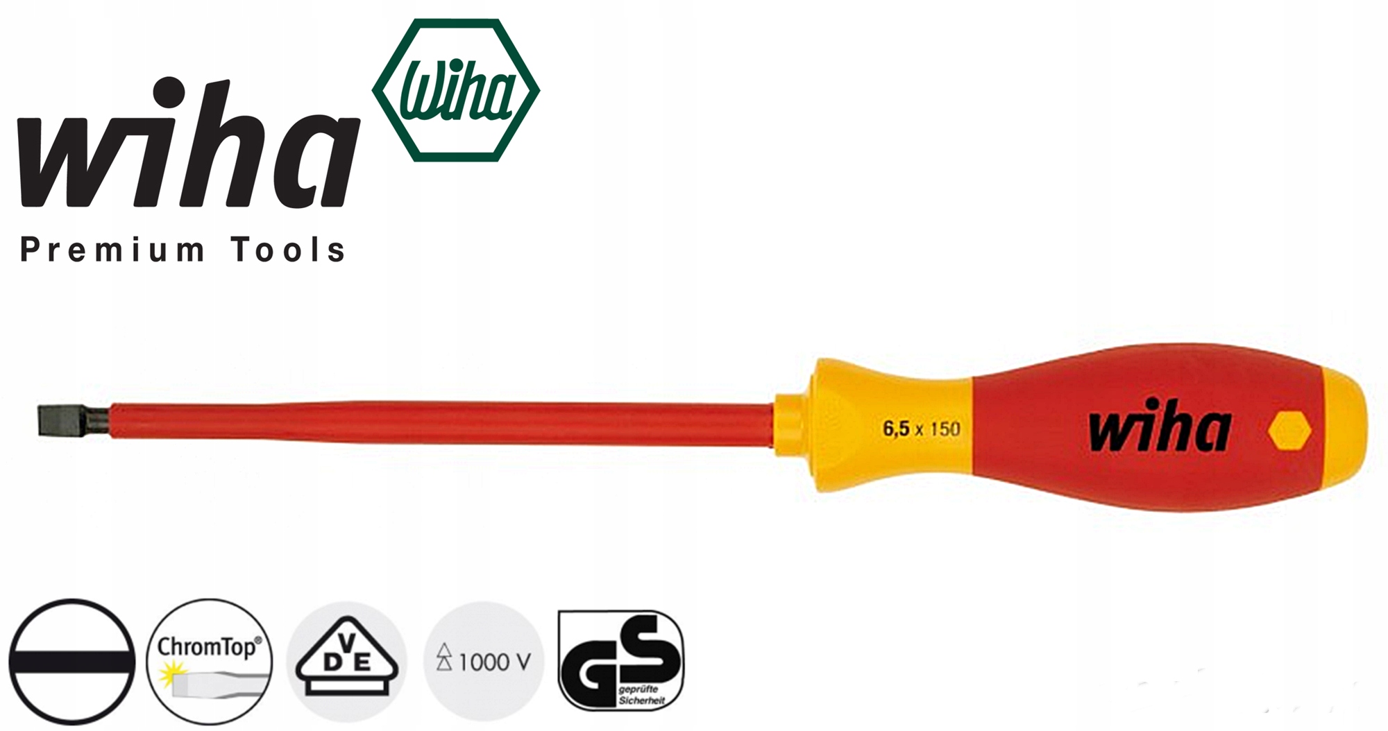 Wkrętak płaski 2,5 x 75mm 1000V VDE 00820 WIHA EAN (GTIN) 4010995008208