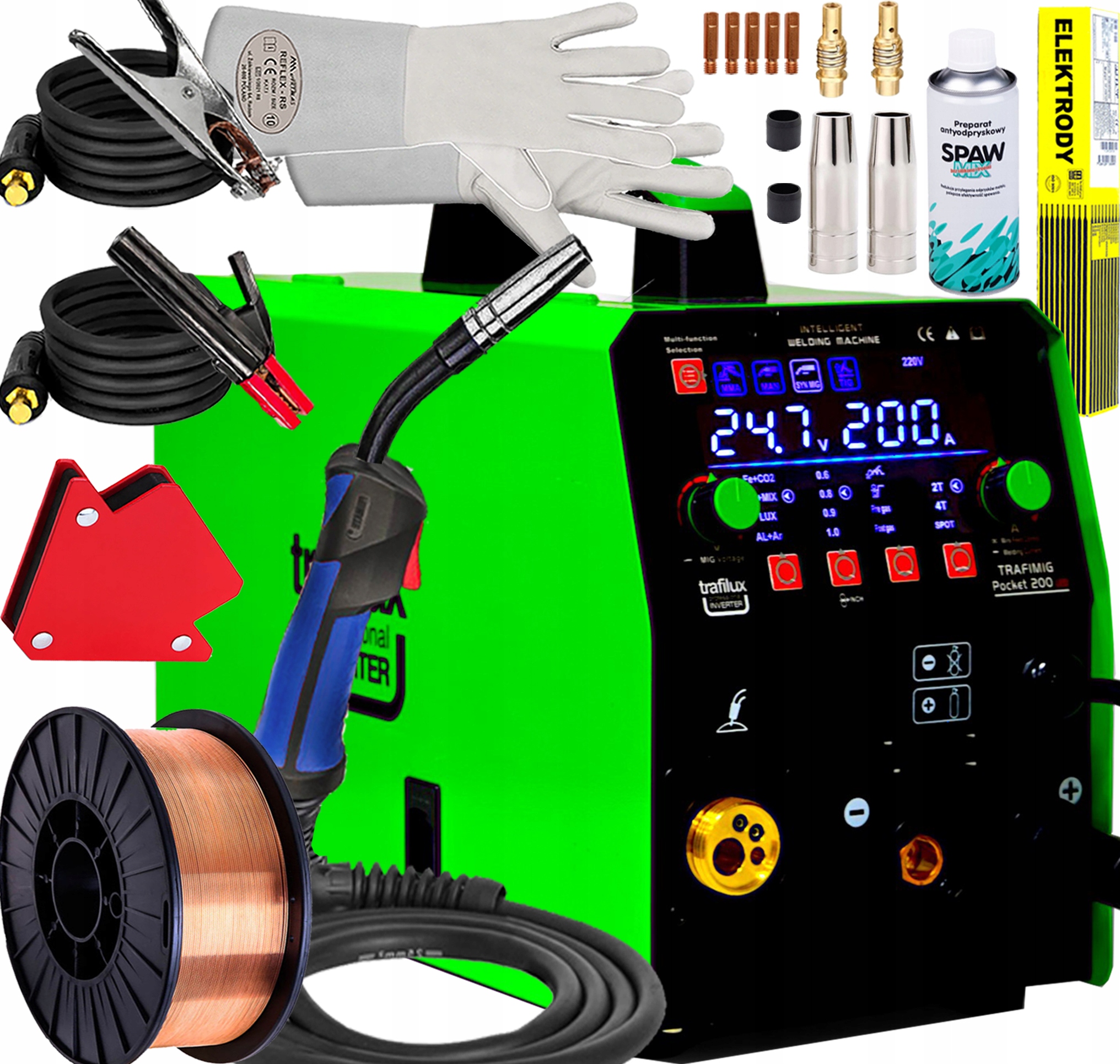 Invertorová Svářečka Migomat Trafilux Trafimig Pocket 200 Led Synergie