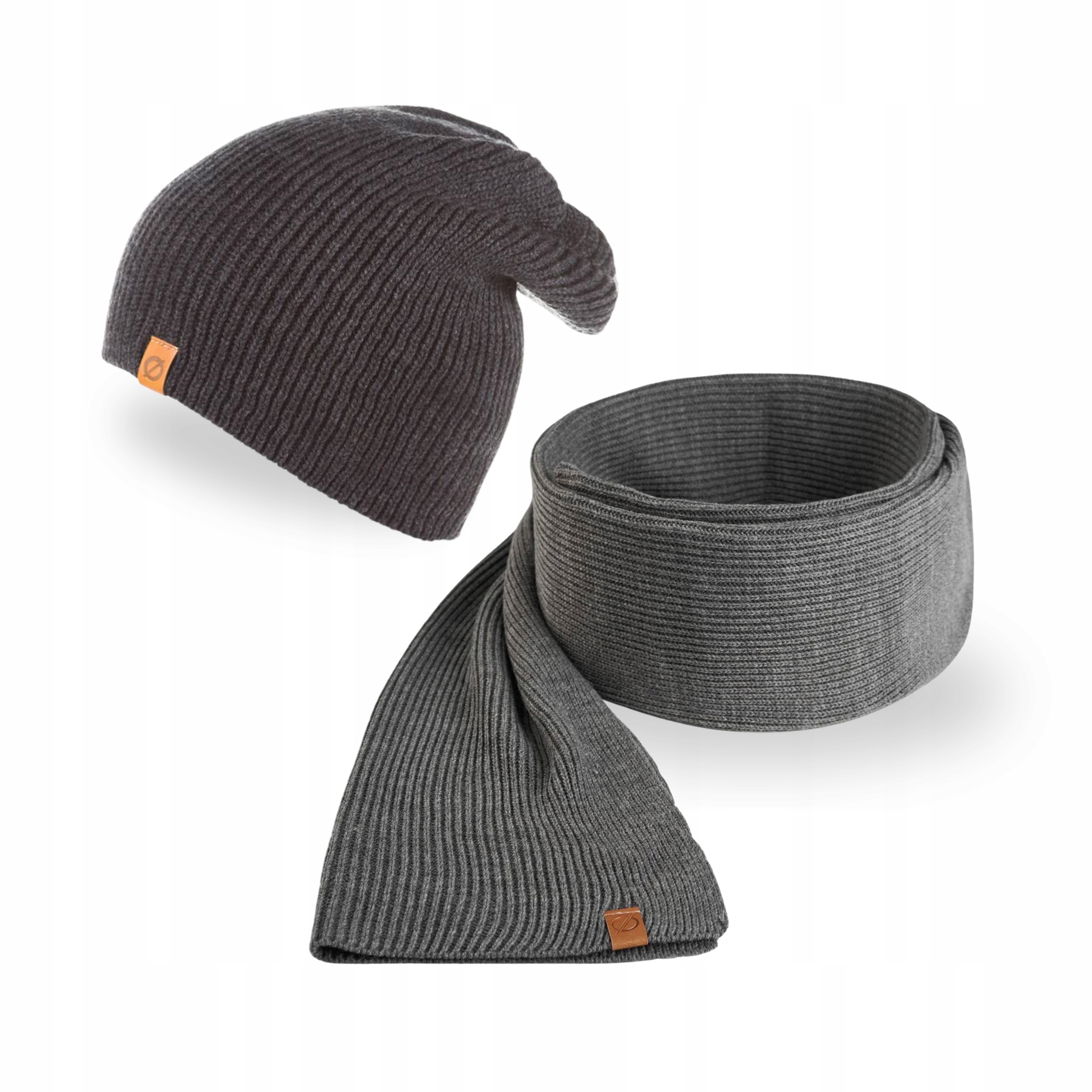 Pánská sada Čepice Zimní Šmoulinka a Klasický šátek Brodrene Grafitová