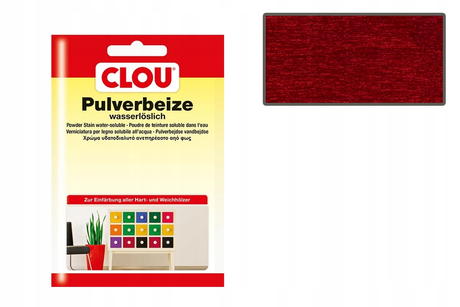 CLOU Bejca wodna do drewna w proszku 5g: Mahoń