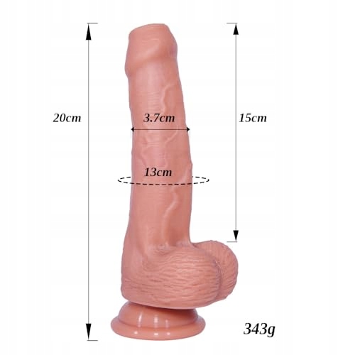 REALISTISCHER Silikonowy Dildo 20 cm Z Przyssawką Dla Początkujących — miniatura 6