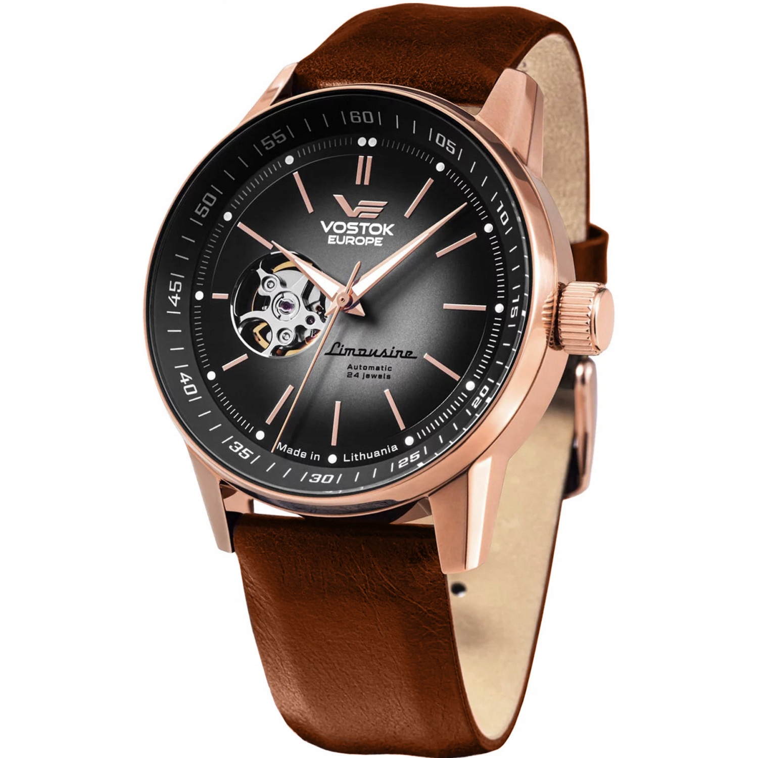 Pánské Hodinky Vostok Europe NH38A-560B682, hnědý řemínek