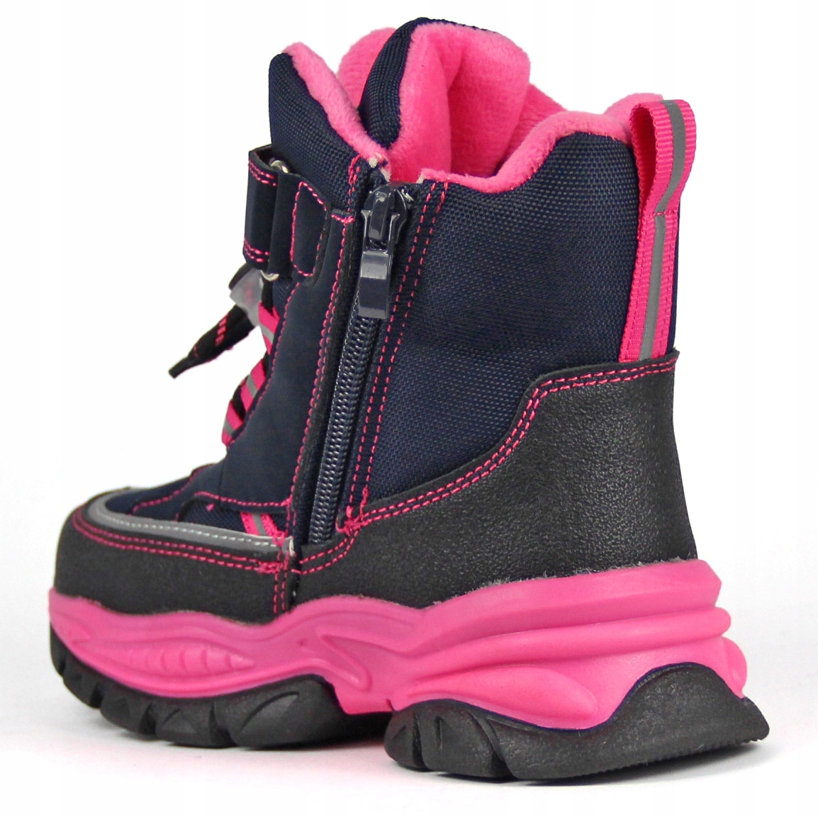 ŚNIEGOWCE DZIEWCZĘCE BUTY OCIEPLANE ZIMOWE WEŁNA FUTERKO RZEPY ODBLASKI 28 Płeć dziewczynki