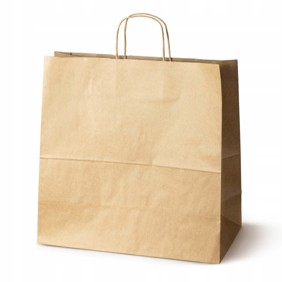 100 szt. Torby Papierowe 40x18x39 cm Brązowe 100g Torby Prezentowe Zakupowe