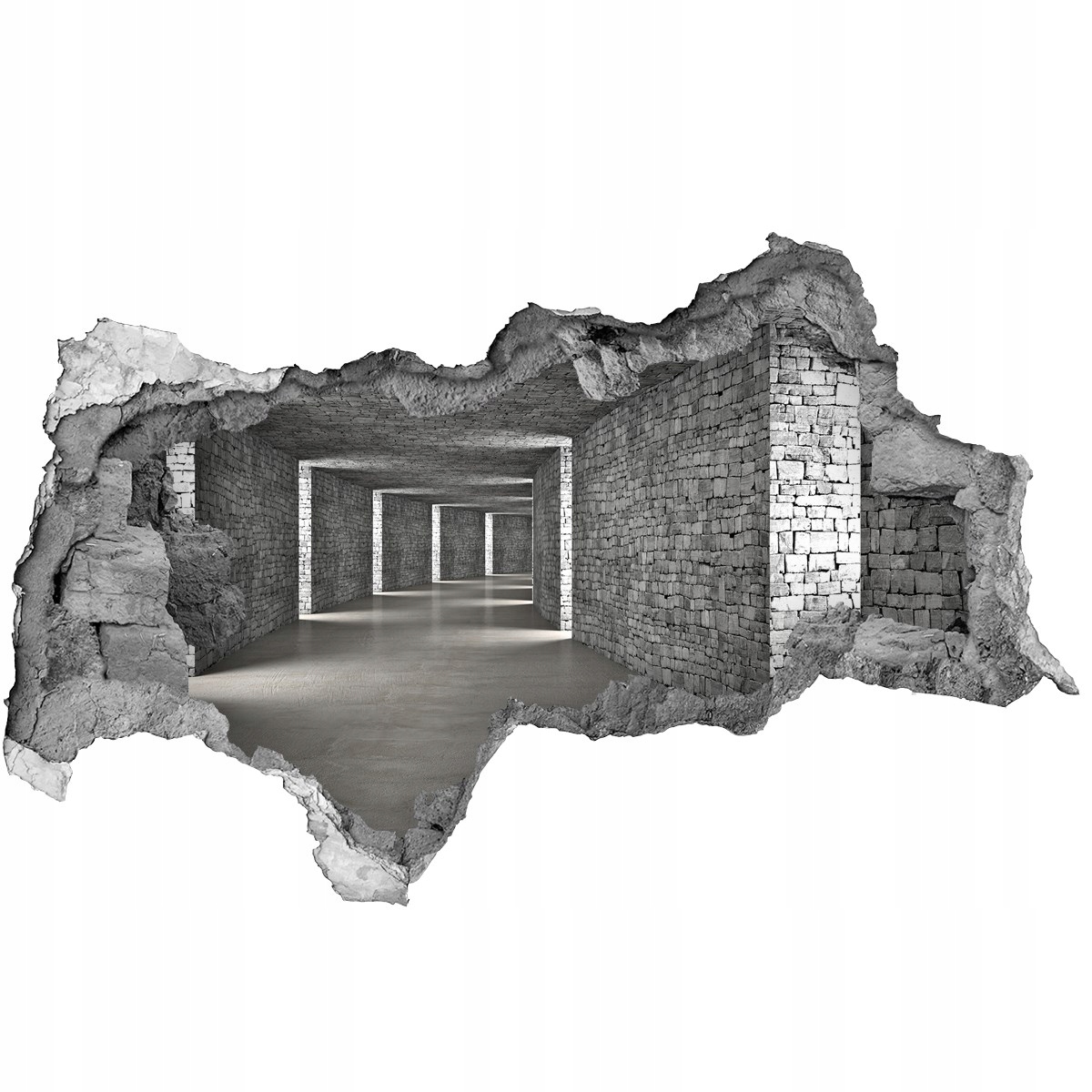 

Dziura 3d fototapeta Naklejka Tunel z cegły 115x88