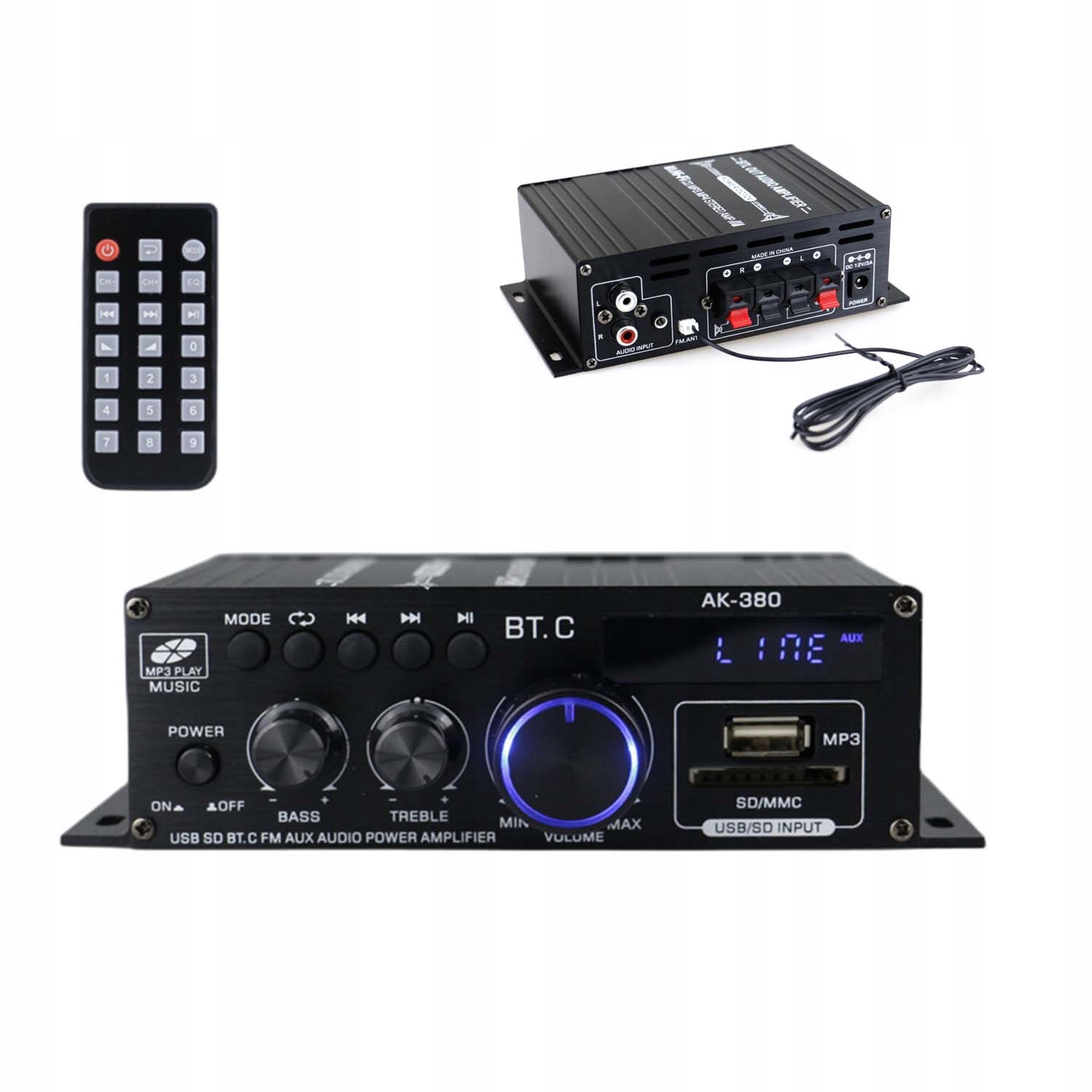 AK380 Zesilovač Hifi Domácího Kina Surround Bluetooth Fm S Dálkovým Ovládáním