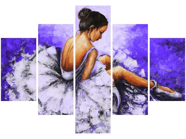 Obraz Baletnica granatowym tle