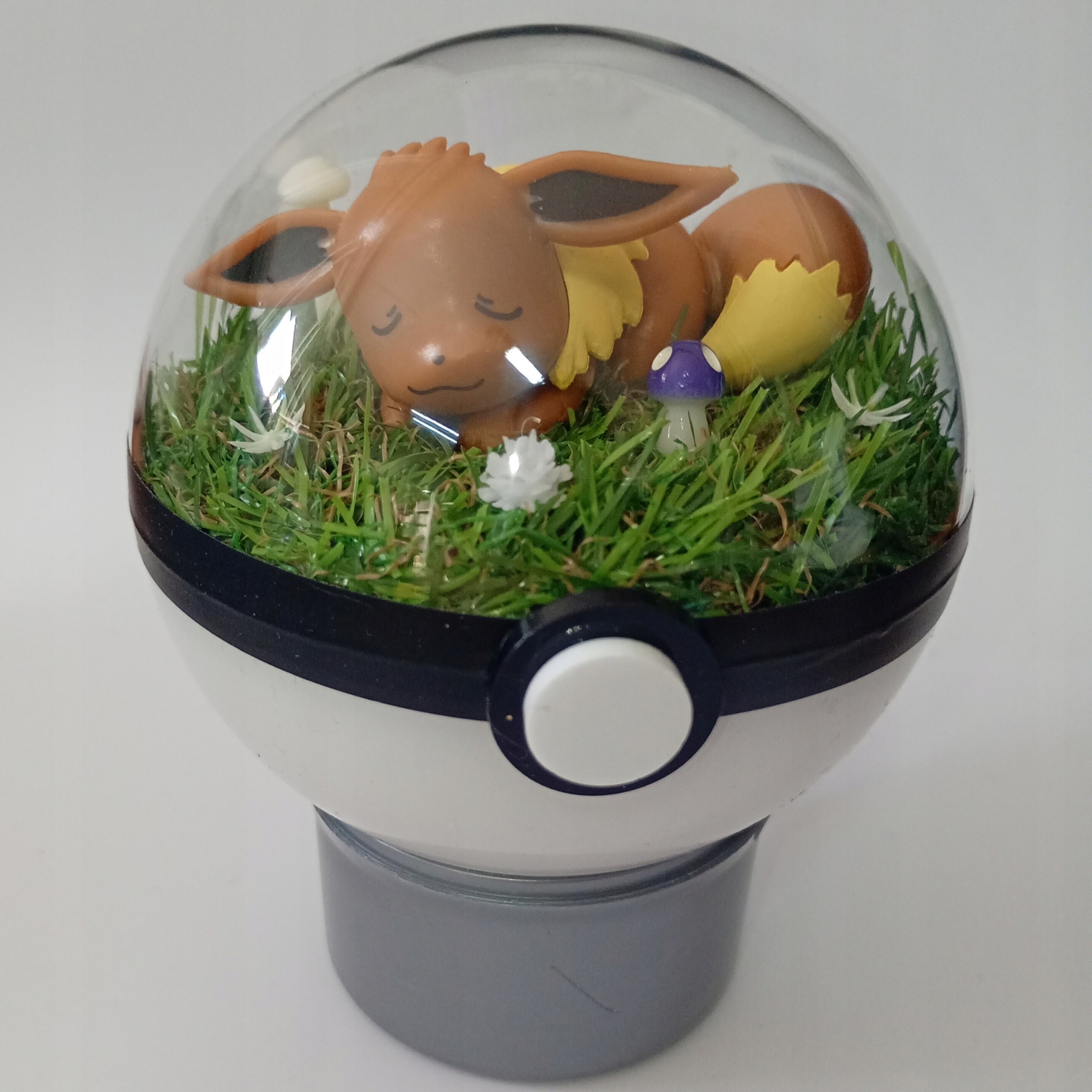 Eevee – Pokéball Terárium, Unikátní Ručně Vyráběné Diorama Pokémon, 10 CM