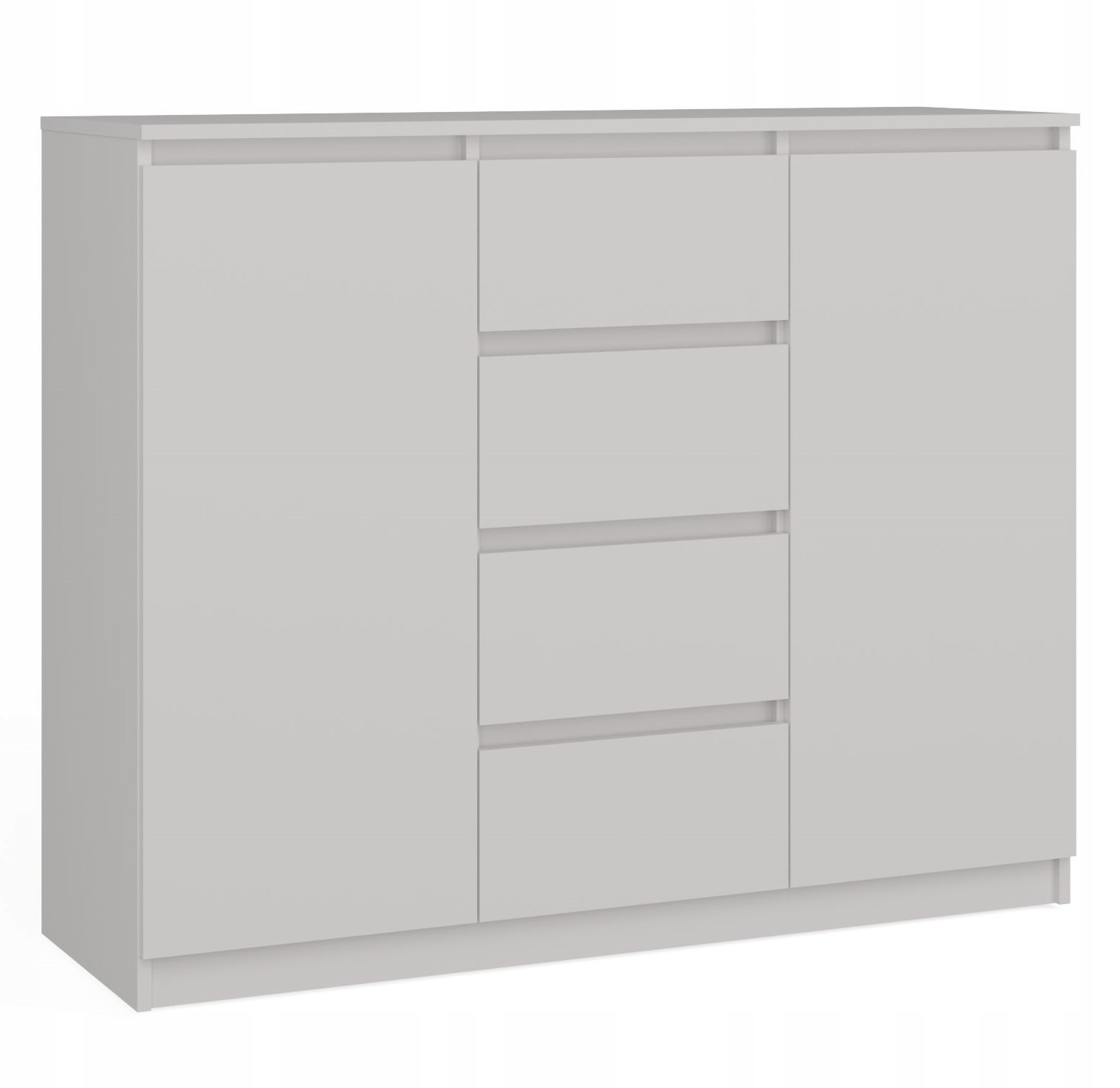 KOMODA 2D4S 120 CM BIAŁA SZAFKA 2 DRZWI 4 SZUFLADY DO SALONU DO SYPIALNI