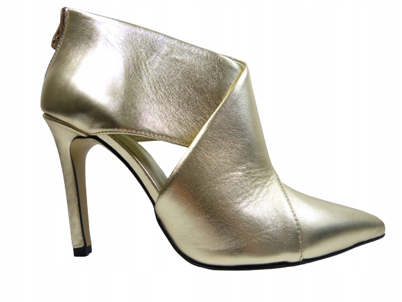 zlaté dámské kotníkové boty, elegantní večerní, příležitostné lodičky R.Polański 39,5
