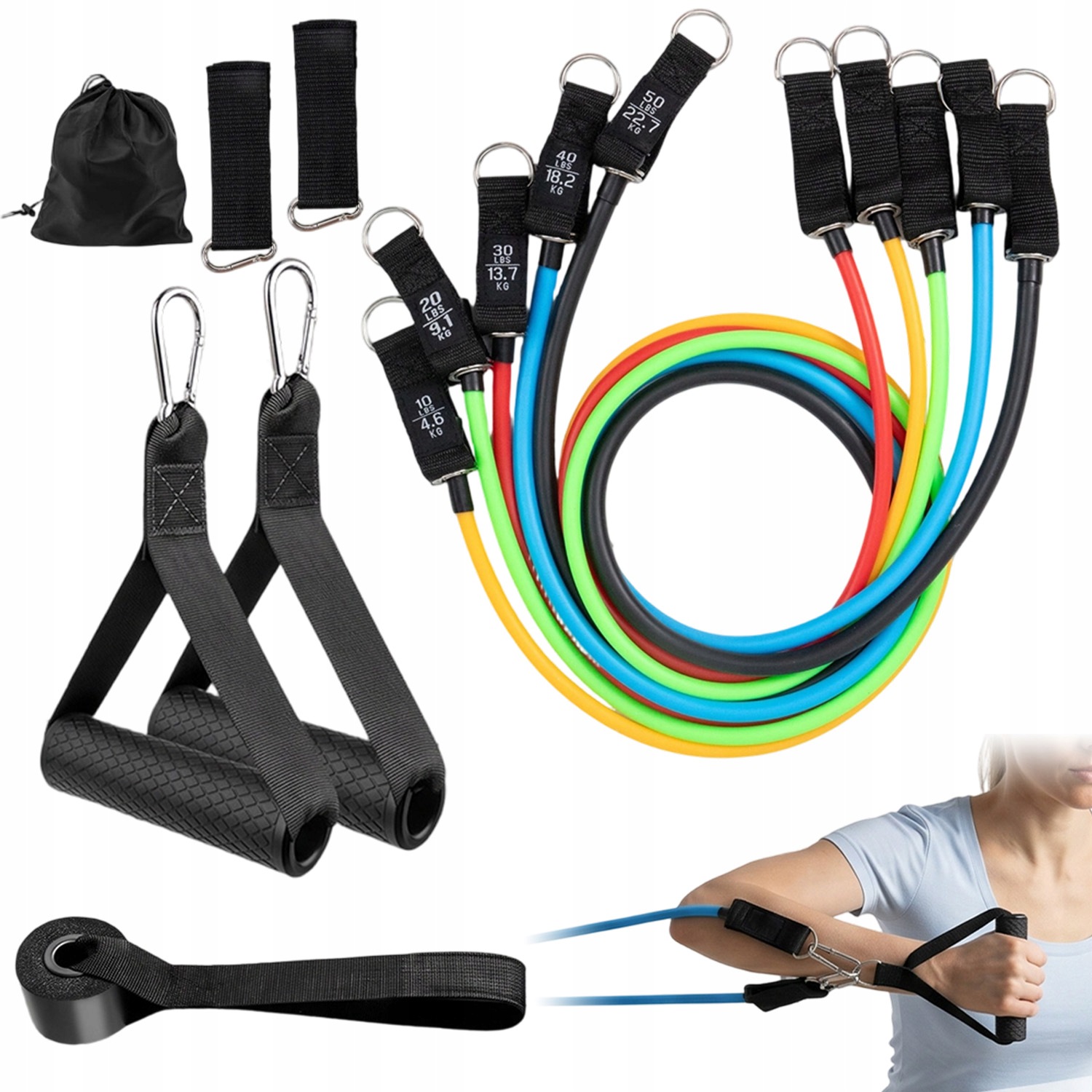 Taśmy Oporowe Gumy Do Ćwiczeń Zestaw 5 Sztuk Fitness Dom Siłownia Podróż