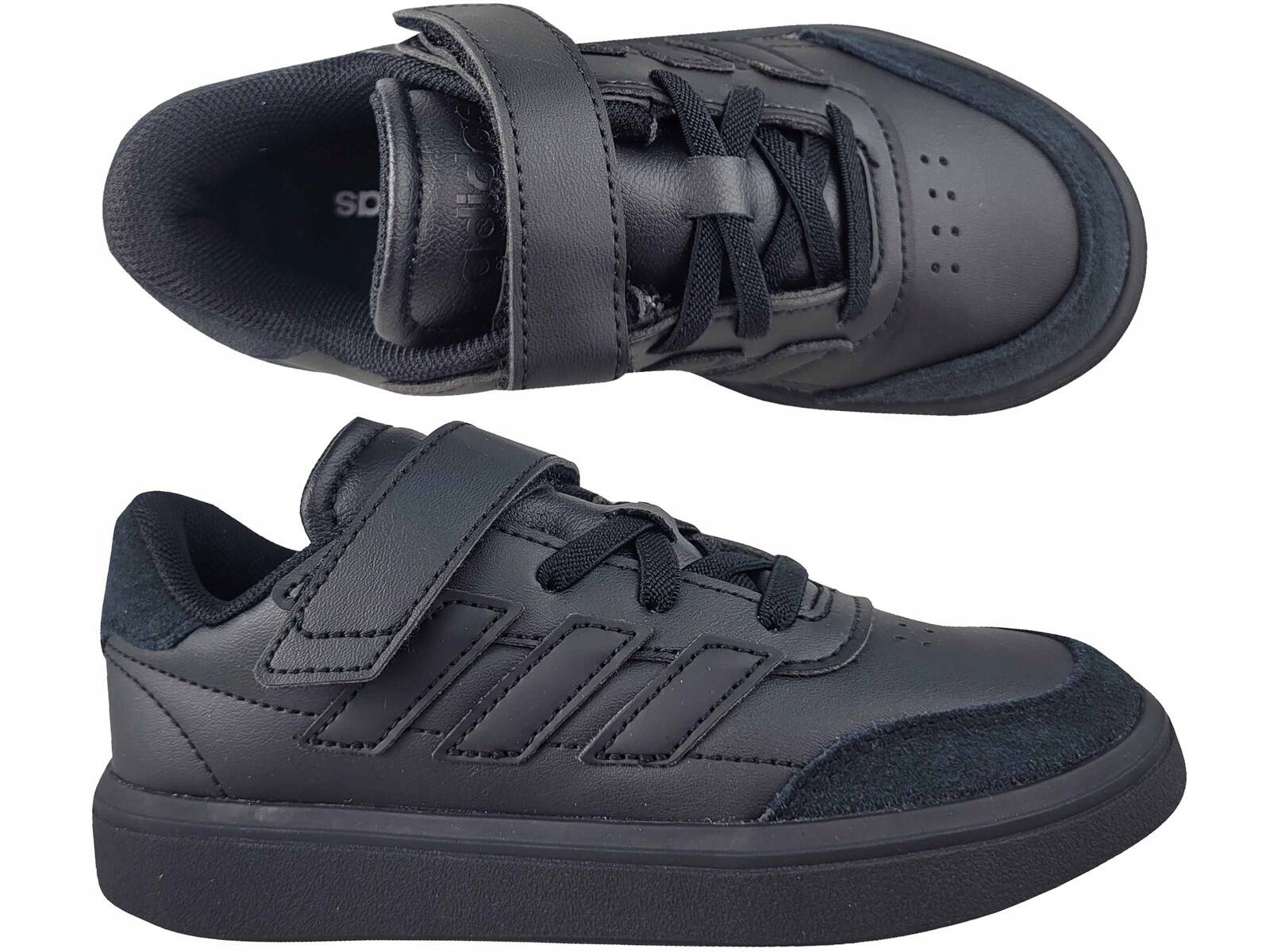 Adidas Courtblock El ID6508 Buty Dziecięce Trampki Na Rzepy Gumki Czarne